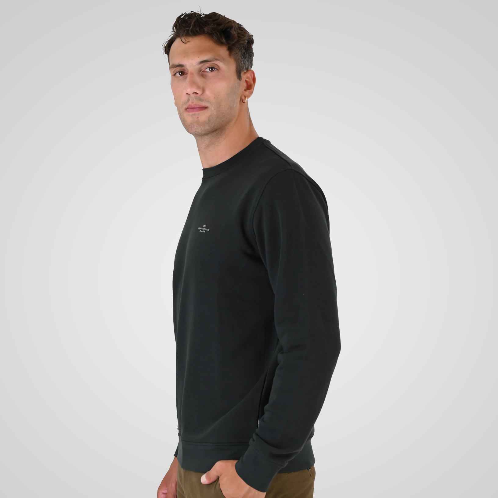 262MTOP-1141 CREWNECK WITH HIGH DENSITY PRINT (TERRY FLEECE) DEEP FOREST - Image 3