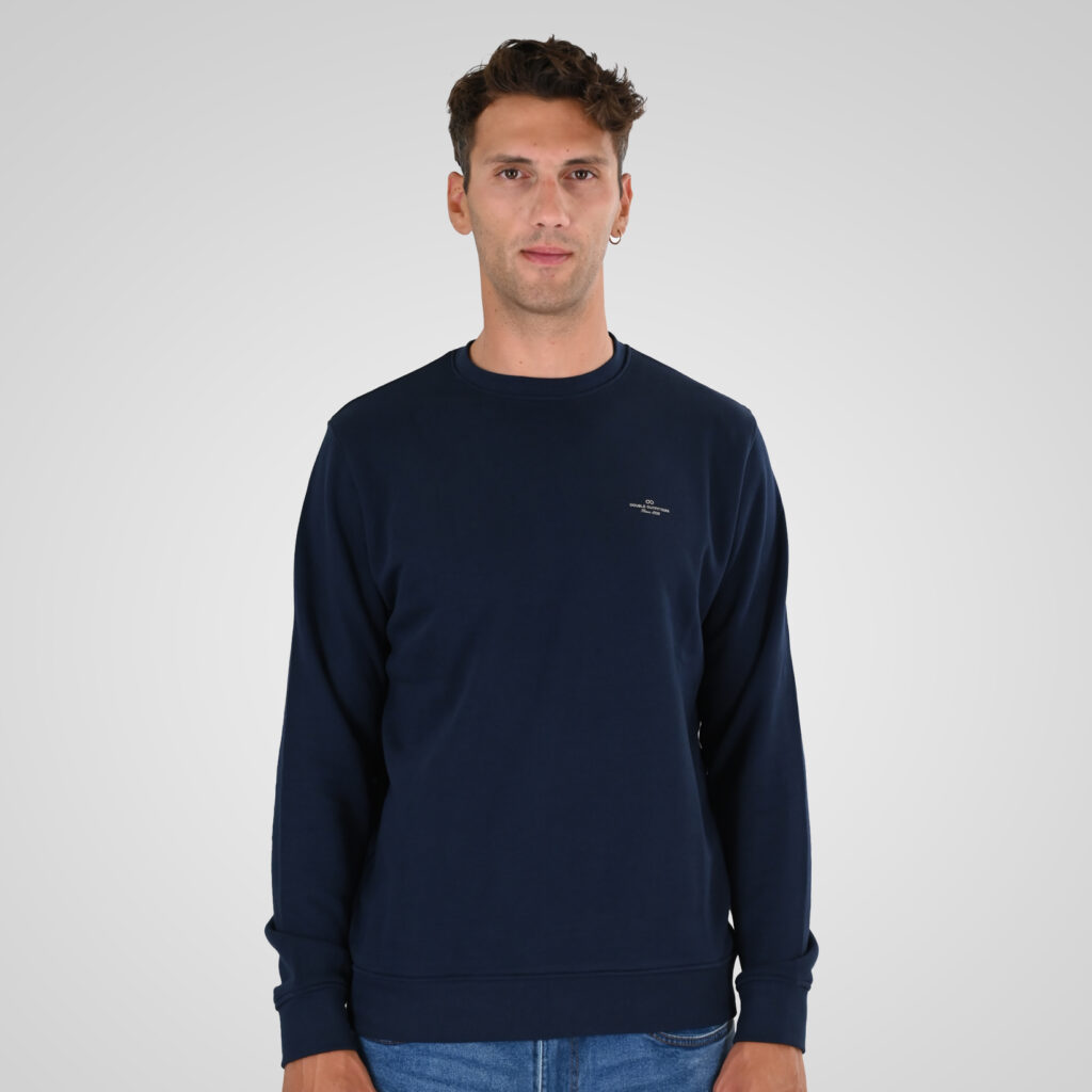 262MTOP-1141 CREWNECK WITH HIGH DENSITY PRINT (TERRY FLEECE) NAVY
