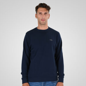 262MTOP-1141 CREWNECK WITH HIGH DENSITY PRINT (TERRY FLEECE) NAVY
