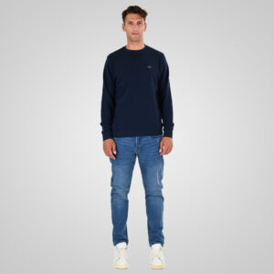 262MTOP-1141 CREWNECK WITH HIGH DENSITY PRINT (TERRY FLEECE) NAVY