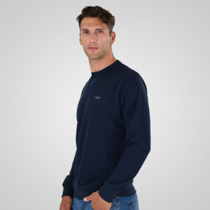 262MTOP-1141 CREWNECK WITH HIGH DENSITY PRINT (TERRY FLEECE) NAVY - Image 3