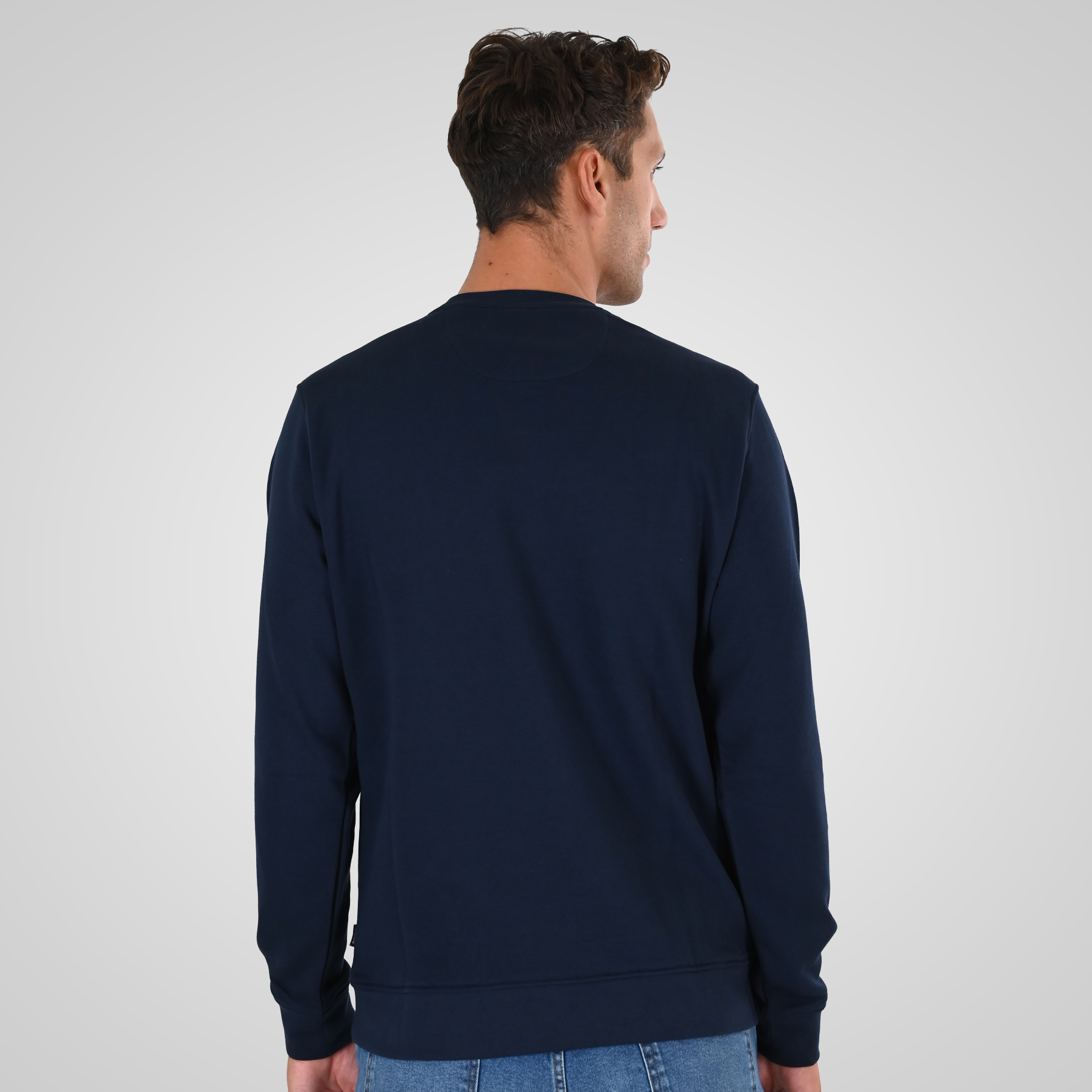 262MTOP-1141 CREWNECK WITH HIGH DENSITY PRINT (TERRY FLEECE) NAVY - Image 4