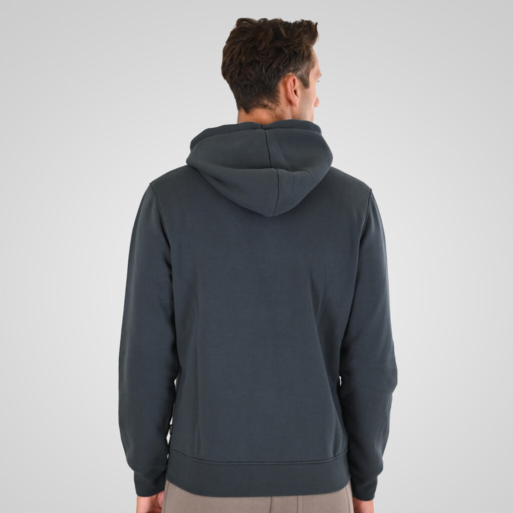 262MTOP-1142 FULL-ZIP HOODIE WITH TWO COLORED LAYER HIGH DENSITY PRINT (BRUSHED FLEECE) ANTHRACITE