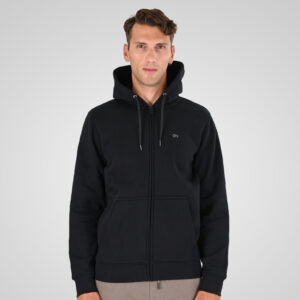 262MTOP-1142 FULL-ZIP HOODIE WITH TWO COLORED LAYER HIGH DENSITY PRINT (BRUSHED FLEECE) BLACK