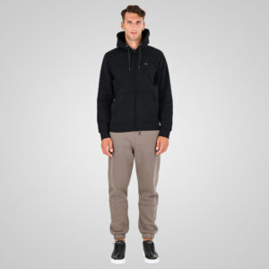 262MTOP-1142 FULL-ZIP HOODIE WITH TWO COLORED LAYER HIGH DENSITY PRINT (BRUSHED FLEECE) BLACK