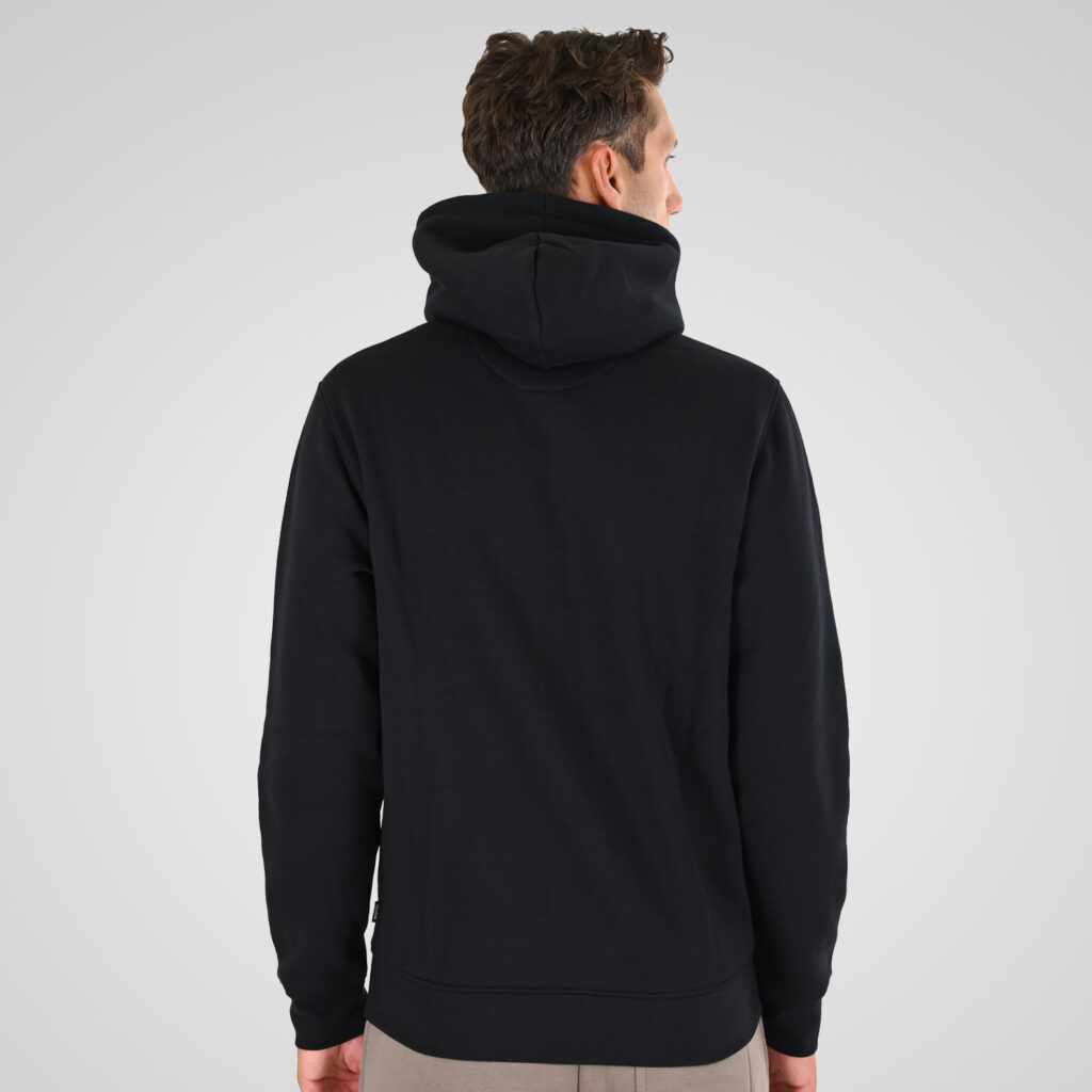 262MTOP-1142 FULL-ZIP HOODIE WITH TWO COLORED LAYER HIGH DENSITY PRINT (BRUSHED FLEECE) BLACK