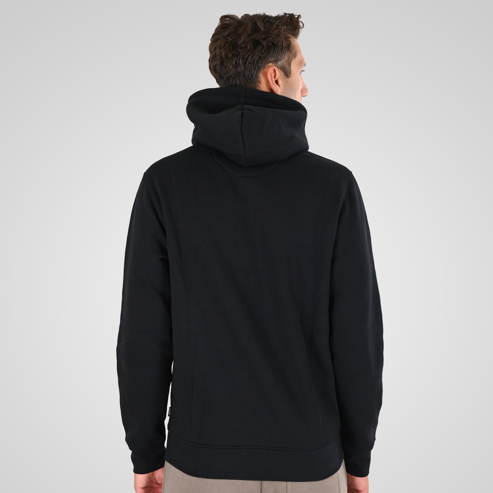 262MTOP-1142 FULL-ZIP HOODIE WITH TWO COLORED LAYER HIGH DENSITY PRINT (BRUSHED FLEECE) BLACK - Image 4