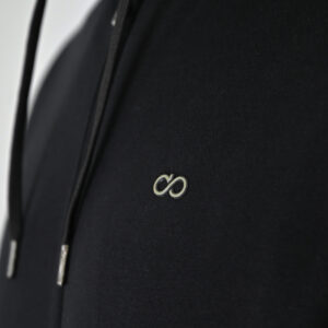 262MTOP-1142 FULL-ZIP HOODIE WITH TWO COLORED LAYER HIGH DENSITY PRINT (BRUSHED FLEECE) BLACK - Image 5