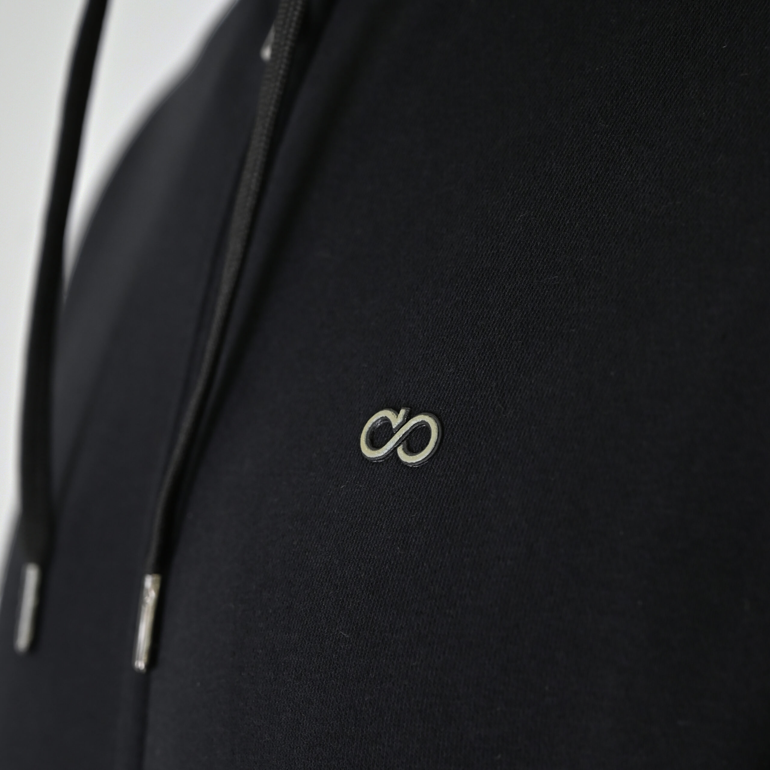 262MTOP-1142 FULL-ZIP HOODIE WITH TWO COLORED LAYER HIGH DENSITY PRINT (BRUSHED FLEECE) BLACK - Image 5