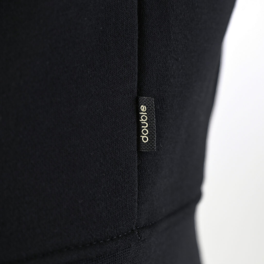 262MTOP-1142 FULL-ZIP HOODIE WITH TWO COLORED LAYER HIGH DENSITY PRINT (BRUSHED FLEECE) BLACK