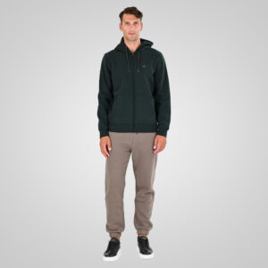 262MTOP-1142 FULL-ZIP HOODIE WITH TWO COLORED LAYER HIGH DENSITY PRINT (BRUSHED FLEECE) FOREST GREEN