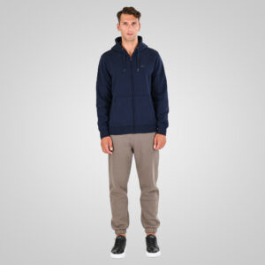 262MTOP-1142 FULL-ZIP HOODIE WITH TWO COLORED LAYER HIGH DENSITY PRINT (BRUSHED FLEECE) NAVY