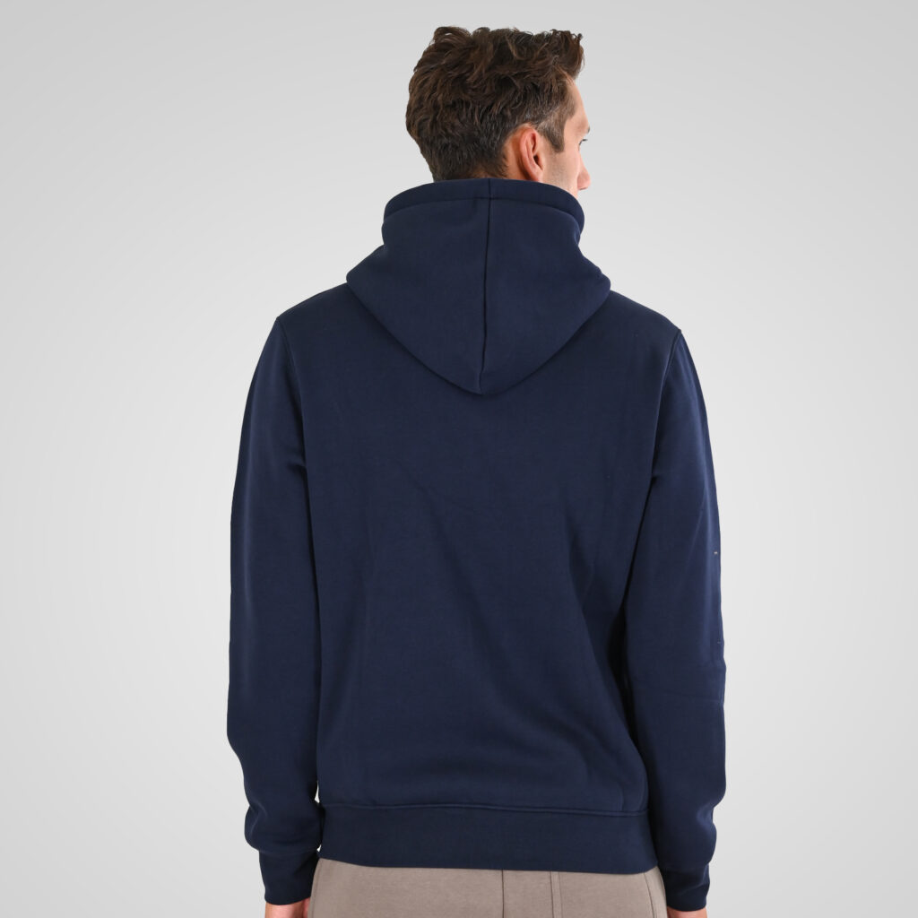 262MTOP-1142 FULL-ZIP HOODIE WITH TWO COLORED LAYER HIGH DENSITY PRINT (BRUSHED FLEECE) NAVY