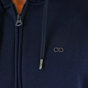 262MTOP-1142 FULL-ZIP HOODIE WITH TWO COLORED LAYER HIGH DENSITY PRINT (BRUSHED FLEECE) NAVY - Image 5