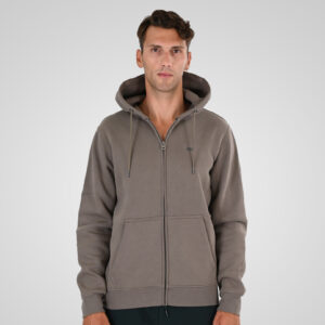 262MTOP-1142 FULL-ZIP HOODIE WITH TWO COLORED LAYER HIGH DENSITY PRINT (BRUSHED FLEECE) TAUPE