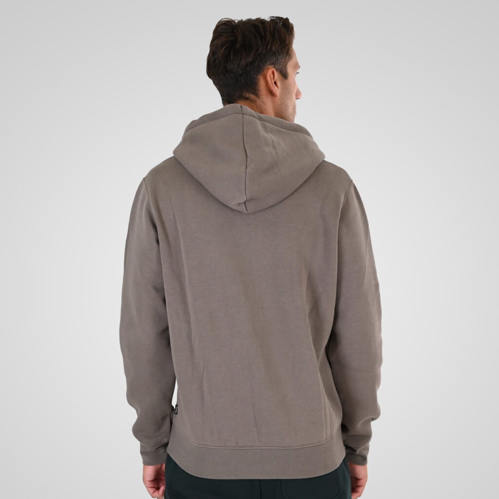 262MTOP-1142 FULL-ZIP HOODIE WITH TWO COLORED LAYER HIGH DENSITY PRINT (BRUSHED FLEECE) TAUPE