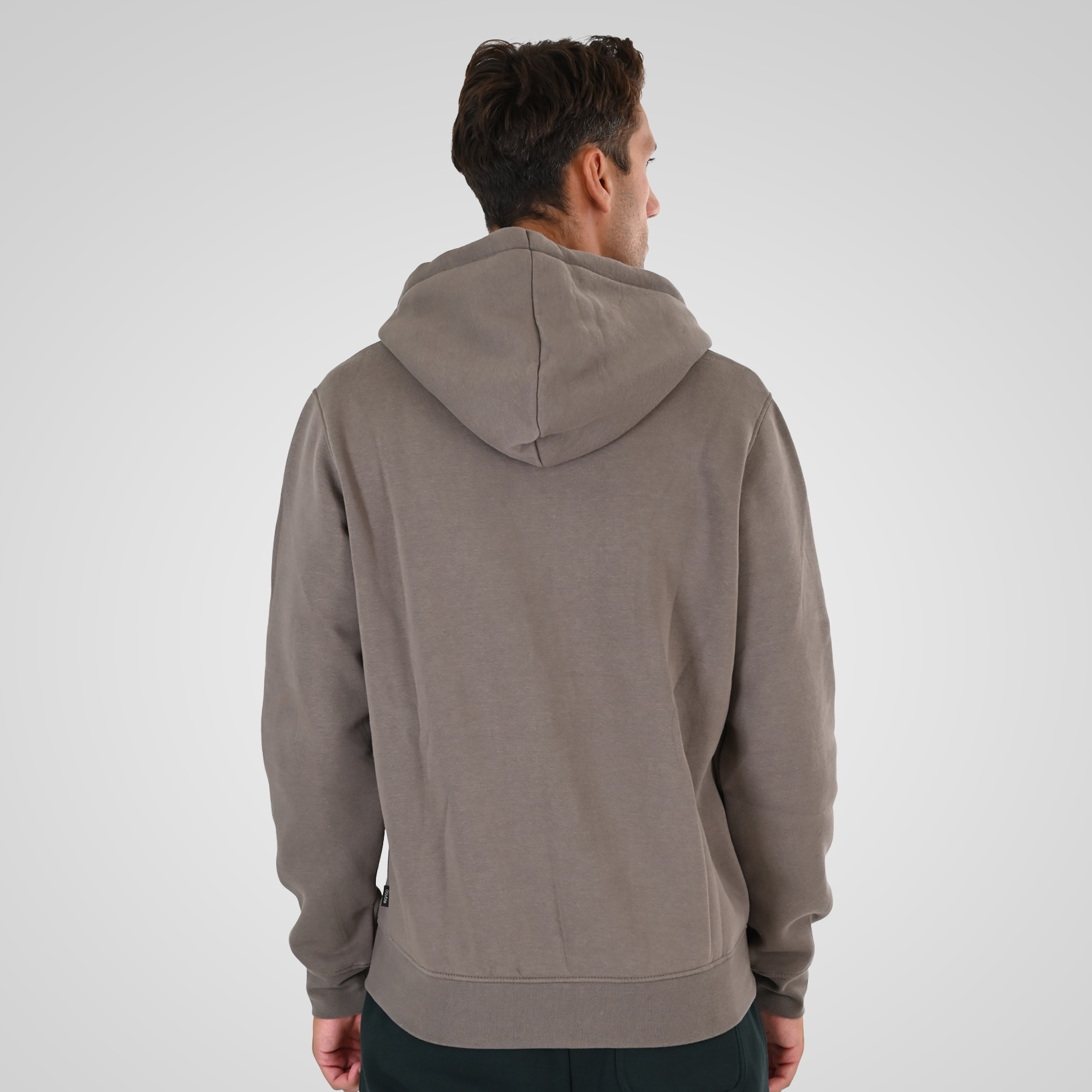 262MTOP-1142 FULL-ZIP HOODIE WITH TWO COLORED LAYER HIGH DENSITY PRINT (BRUSHED FLEECE) TAUPE - Image 4