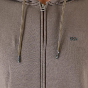 262MTOP-1142 FULL-ZIP HOODIE WITH TWO COLORED LAYER HIGH DENSITY PRINT (BRUSHED FLEECE) TAUPE - Image 5
