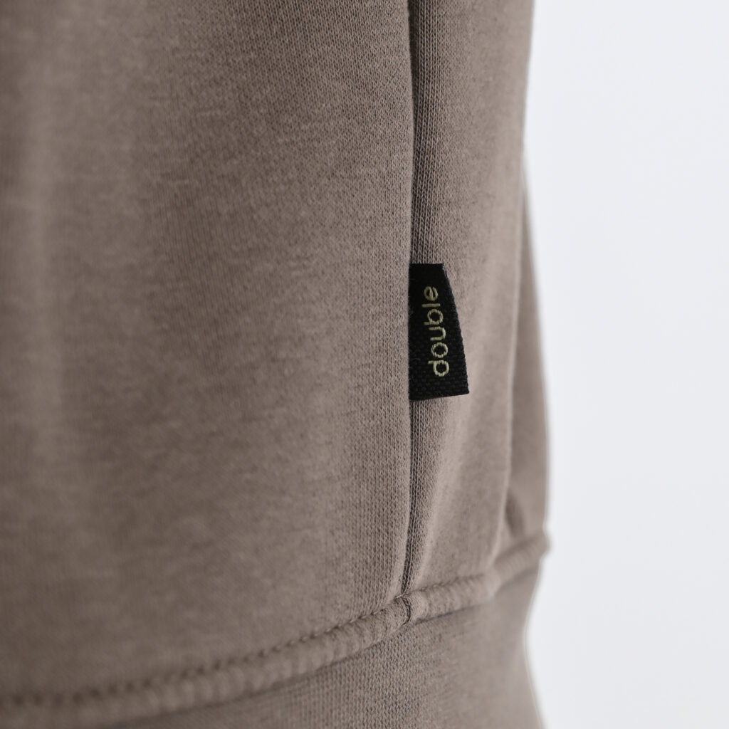 262MTOP-1142 FULL-ZIP HOODIE WITH TWO COLORED LAYER HIGH DENSITY PRINT (BRUSHED FLEECE) TAUPE