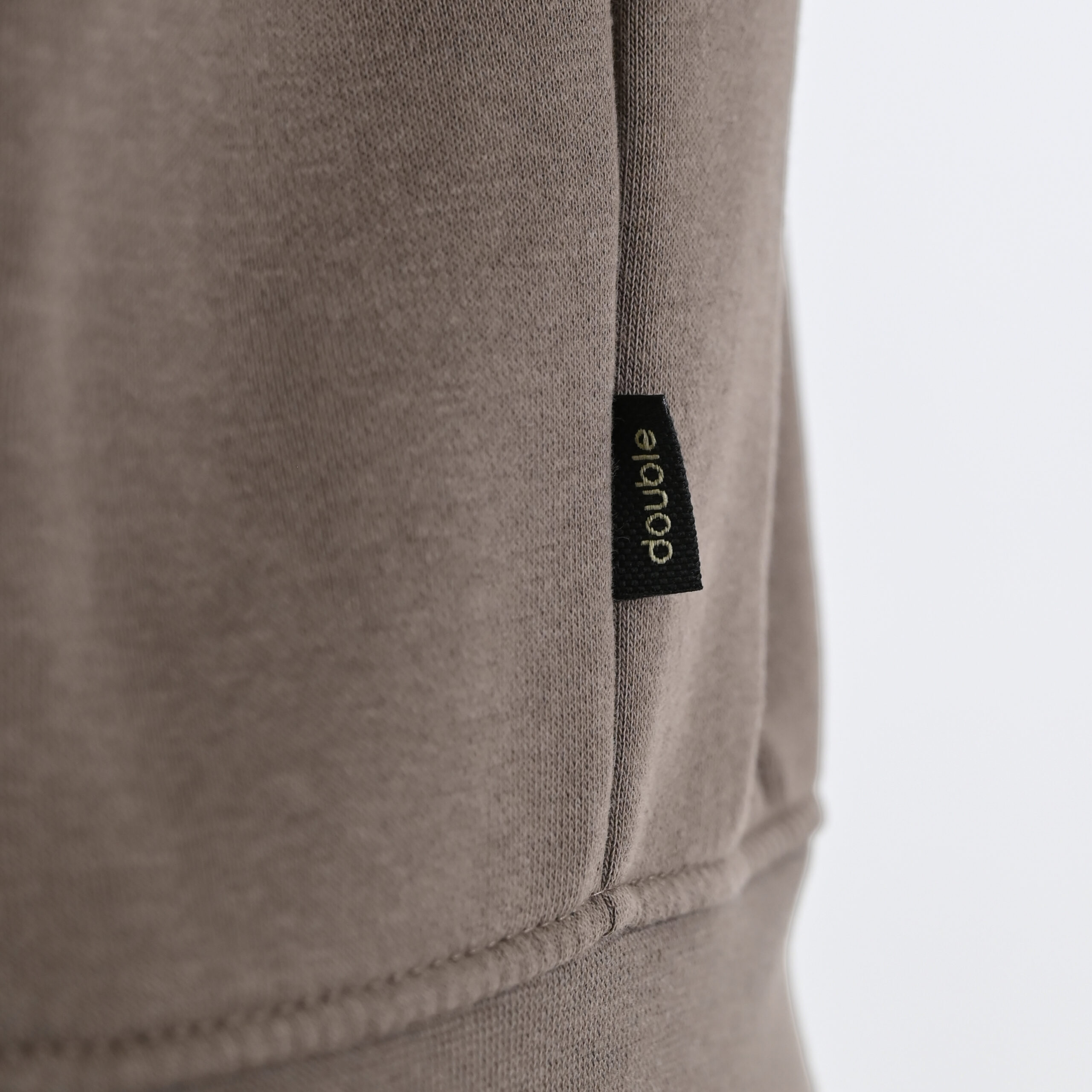 262MTOP-1142 FULL-ZIP HOODIE WITH TWO COLORED LAYER HIGH DENSITY PRINT (BRUSHED FLEECE) TAUPE - Image 6