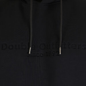 262MTOP-1143 HOODIE WITH CONTRAST HOOD LINING AND ENGRAVED PRINT (INTERLOCK) BLACK - Image 5