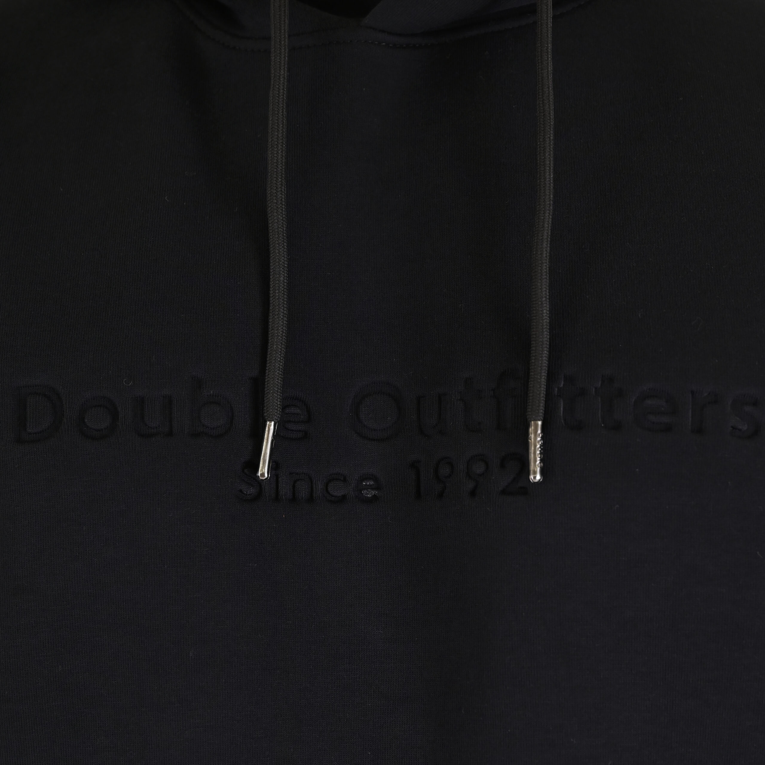 262MTOP-1143 HOODIE WITH CONTRAST HOOD LINING AND ENGRAVED PRINT (INTERLOCK) BLACK - Image 5