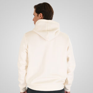 262MTOP-1143 HOODIE WITH CONTRAST HOOD LINING AND ENGRAVED PRINT (INTERLOCK) POLAR WHITE - Image 4