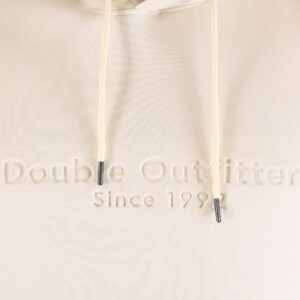 262MTOP-1143 HOODIE WITH CONTRAST HOOD LINING AND ENGRAVED PRINT (INTERLOCK) POLAR WHITE - Image 5