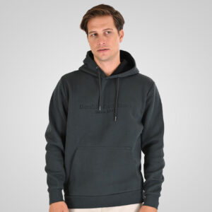 262MTOP-1143 HOODIE WITH CONTRAST HOOD LINING AND ENGRAVED PRINT (INTERLOCK) SHADOW GREEN - Image 1