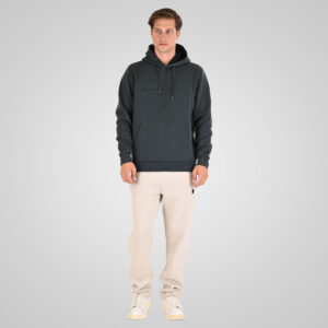 262MTOP-1143 HOODIE WITH CONTRAST HOOD LINING AND ENGRAVED PRINT (INTERLOCK) SHADOW GREEN - Image 2