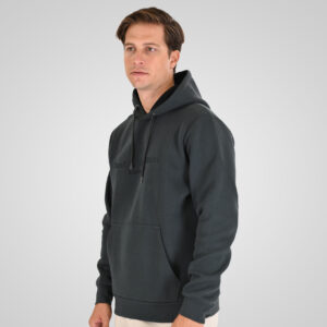 262MTOP-1143 HOODIE WITH CONTRAST HOOD LINING AND ENGRAVED PRINT (INTERLOCK) SHADOW GREEN - Image 3