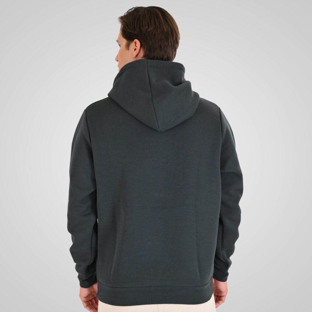 262MTOP-1143 HOODIE WITH CONTRAST HOOD LINING AND ENGRAVED PRINT (INTERLOCK) SHADOW GREEN