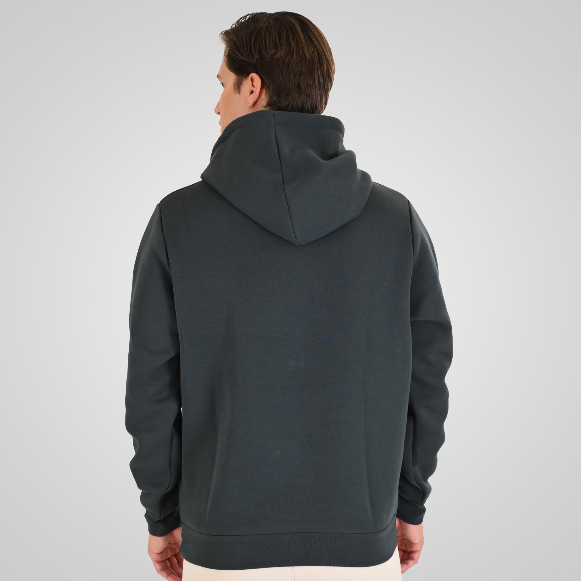 262MTOP-1143 HOODIE WITH CONTRAST HOOD LINING AND ENGRAVED PRINT (INTERLOCK) SHADOW GREEN - Image 4