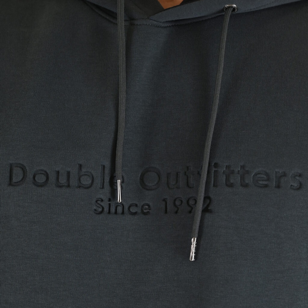 262MTOP-1143 HOODIE WITH CONTRAST HOOD LINING AND ENGRAVED PRINT (INTERLOCK) SHADOW GREEN