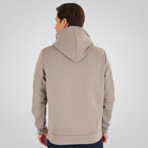 262MTOP-1143 HOODIE WITH CONTRAST HOOD LINING AND ENGRAVED PRINT (INTERLOCK) SMOKE BEIGE - Image 4
