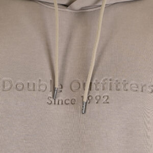 262MTOP-1143 HOODIE WITH CONTRAST HOOD LINING AND ENGRAVED PRINT (INTERLOCK) SMOKE BEIGE - Image 5
