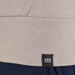 262MTOP-1143 HOODIE WITH CONTRAST HOOD LINING AND ENGRAVED PRINT (INTERLOCK) SMOKE BEIGE - Image 6