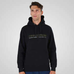 262MTOP-1144 HOODIE WITH 3D EMBROIDERY AND DENSE EMBROIDERY (BRUSHED FLEECE) BLACK