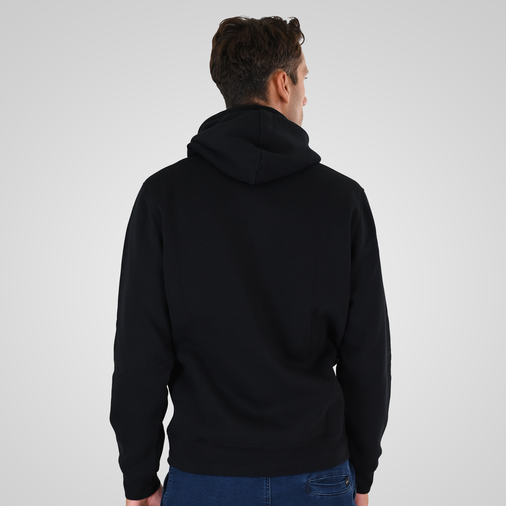 262MTOP-1144 HOODIE WITH 3D EMBROIDERY AND DENSE EMBROIDERY (BRUSHED FLEECE) BLACK - Image 4