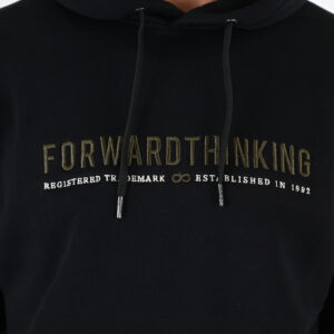 262MTOP-1144 HOODIE WITH 3D EMBROIDERY AND DENSE EMBROIDERY (BRUSHED FLEECE) BLACK - Image 5
