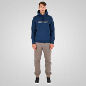 262MTOP-1144 HOODIE WITH 3D EMBROIDERY AND DENSE EMBROIDERY (BRUSHED FLEECE) INDIGO