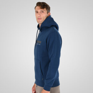 262MTOP-1144 HOODIE WITH 3D EMBROIDERY AND DENSE EMBROIDERY (BRUSHED FLEECE) INDIGO - Image 3