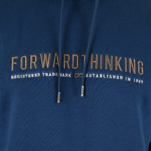 262MTOP-1144 HOODIE WITH 3D EMBROIDERY AND DENSE EMBROIDERY (BRUSHED FLEECE) INDIGO - Image 5