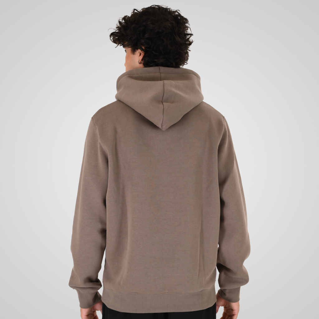 262MTOP-1144 HOODIE WITH 3D EMBROIDERY AND DENSE EMBROIDERY (BRUSHED FLEECE) TAUPE