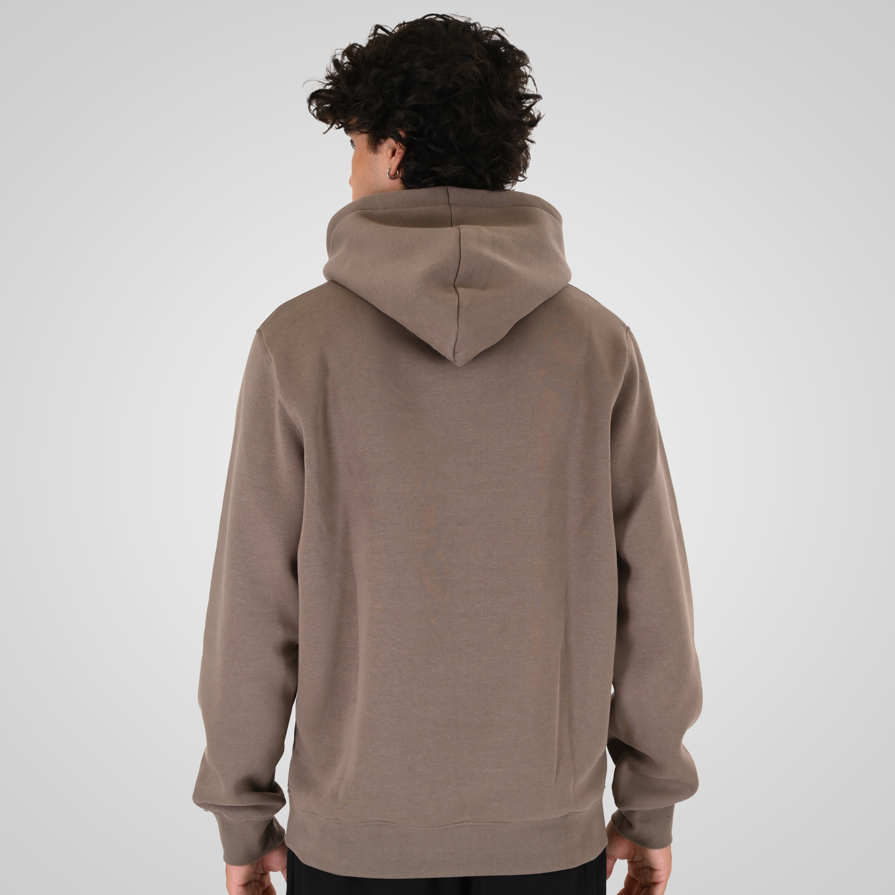 262MTOP-1144 HOODIE WITH 3D EMBROIDERY AND DENSE EMBROIDERY (BRUSHED FLEECE) TAUPE - Image 4