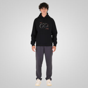 262MTOP-1146 HOODIE WITH HIGH DENSITY. THREE LAYERED PRINT (BRUSHED FLEECE) BLACK