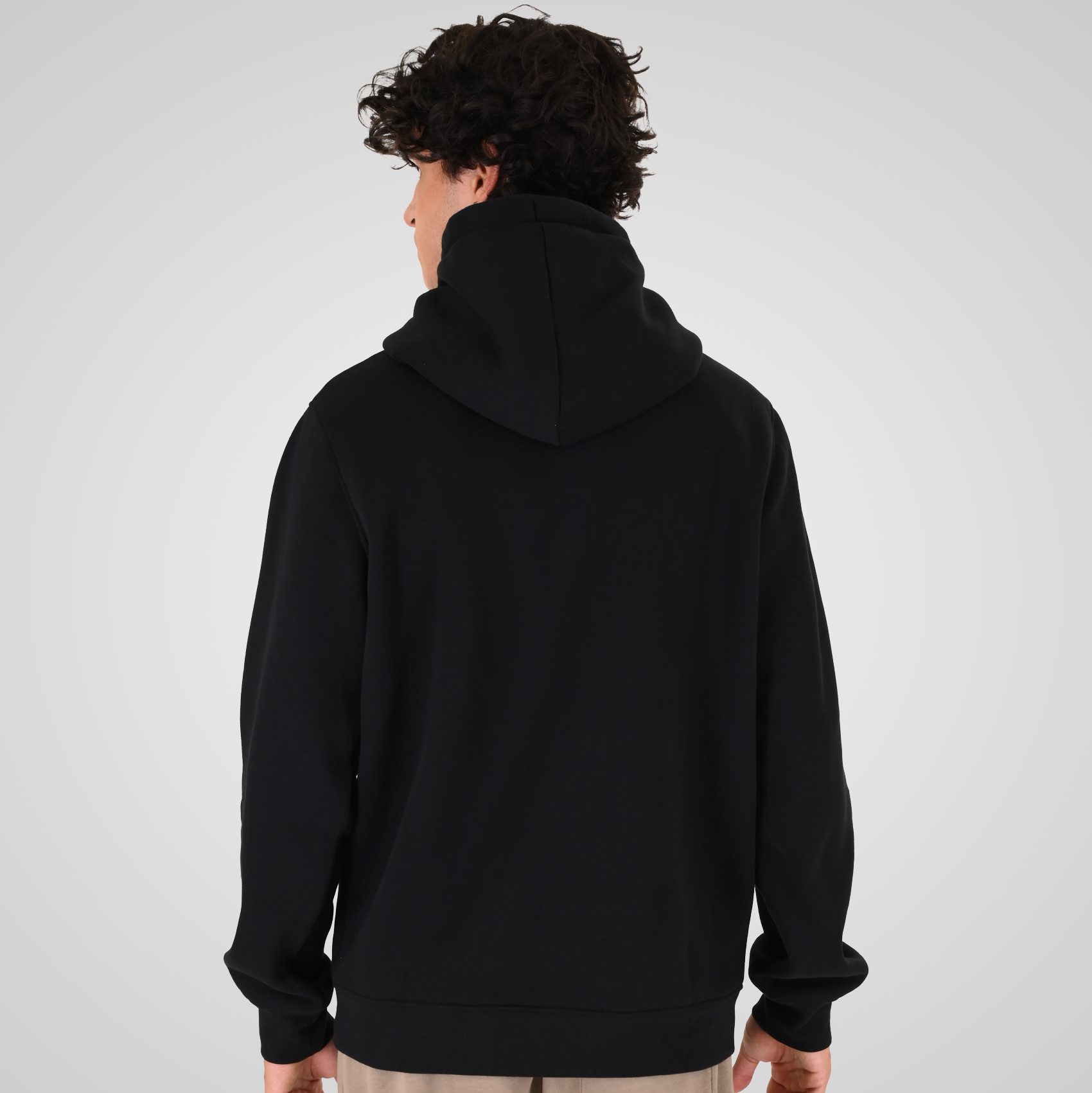 262MTOP-1146 HOODIE WITH HIGH DENSITY. THREE LAYERED PRINT (BRUSHED FLEECE) BLACK - Image 4