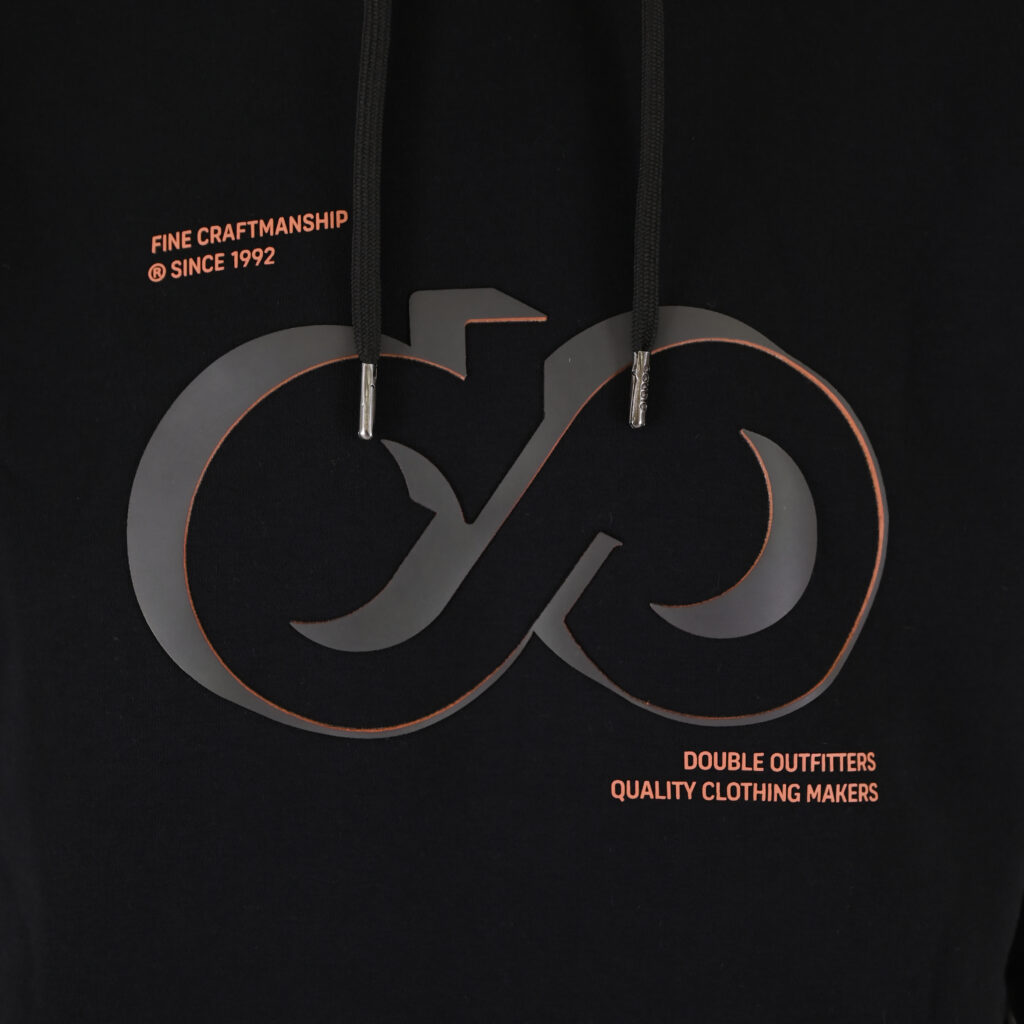 262MTOP-1146 HOODIE WITH HIGH DENSITY. THREE LAYERED PRINT (BRUSHED FLEECE) BLACK