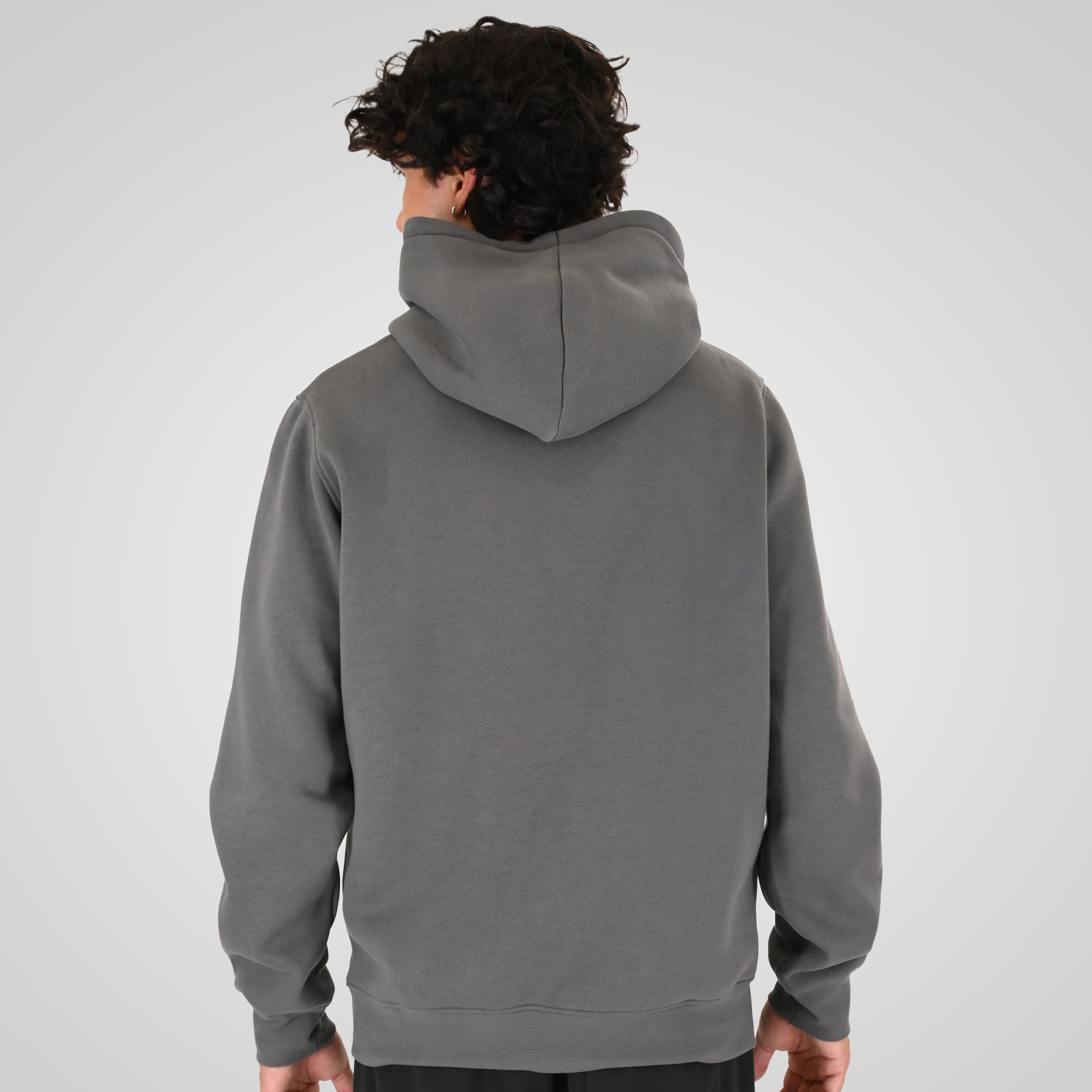 262MTOP-1146 HOODIE WITH HIGH DENSITY. THREE LAYERED PRINT (BRUSHED FLEECE) CLOUD GREY - Image 4