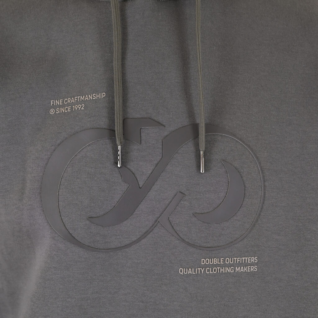 262MTOP-1146 HOODIE WITH HIGH DENSITY. THREE LAYERED PRINT (BRUSHED FLEECE) CLOUD GREY